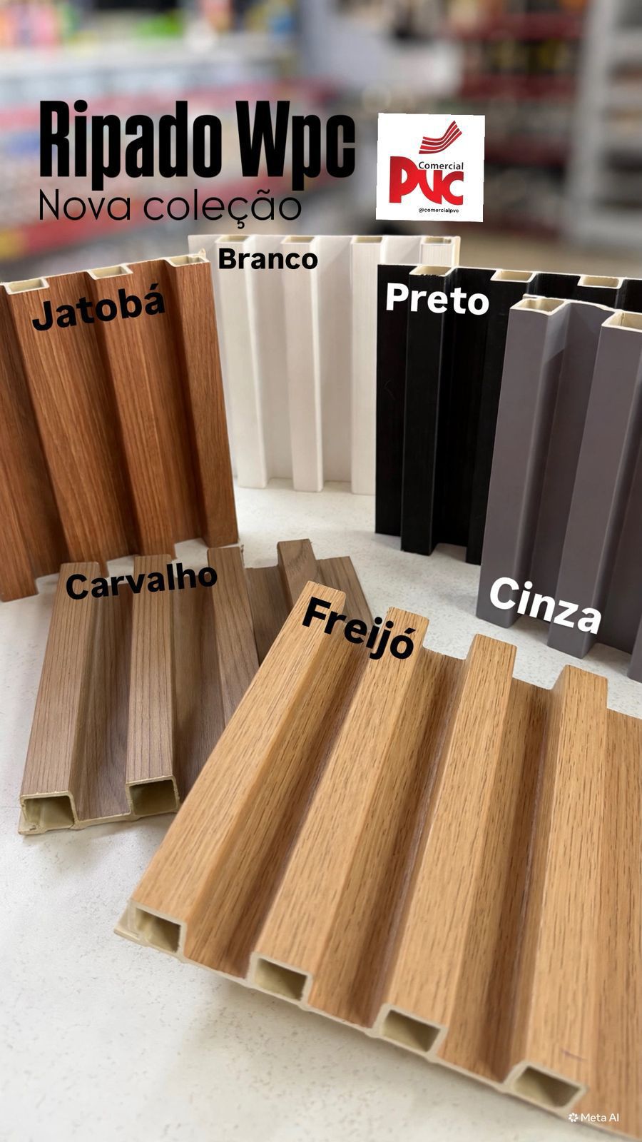 Painel Ripado WPC Nova Coleção Comercial PVC