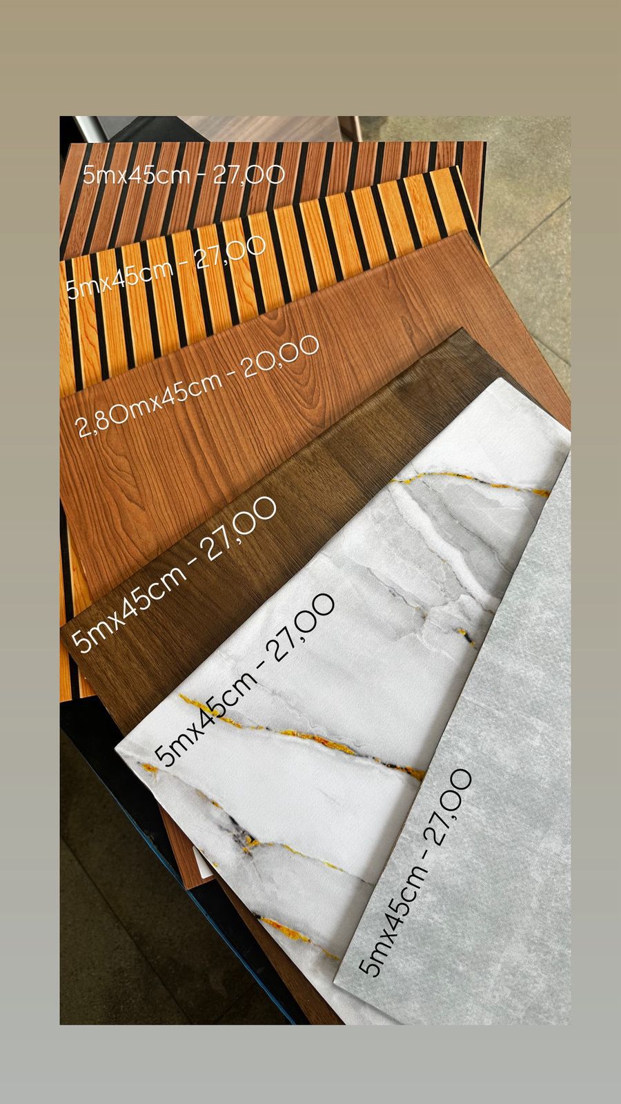 Papel de Parede Colante Comercial PVC